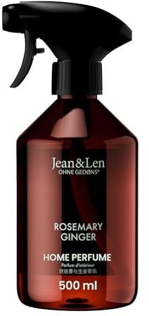 Jean & Len Home Perfume Rosemary & Ginger, 500 ml | Raumduft mit würzig-frischer Duftnote, erfrischt mit nur einem Sprühstoß, Raumspray im minimalistischen Design