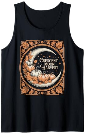 Cottagecore Crescent Moon Harvest Kürbis Herbstmagie Tank Top