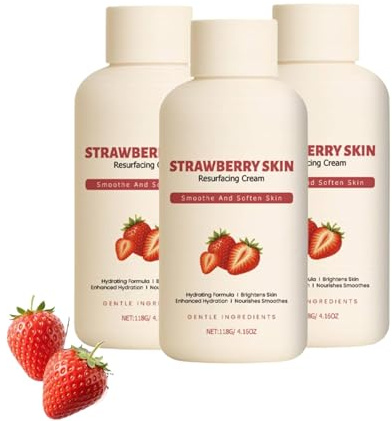 Tratamiento de Piel de Fresa, Crema para Queratosis Pilaris, Complejo Triple Ácido para Queratosis Pilaris, Suaviza Brazos y Piernas, Ayuda a Reducir la Piel de Pollo