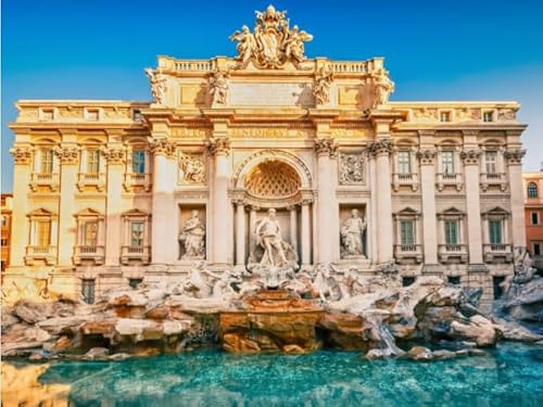 DMQBT Rompecabezass 1500 Piezas For Adults - Difficult Rompecabezas 1500 Piezas For Adults Challenge - Fontana Di Trevi‌ Art Fotos - Family Fun Challenge Games - Vw281Zq