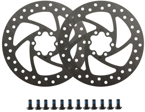 Homeponnew 160mm for Bicycle Disc Brake Rotors (2-Pack), Stainless Steel Rotor Plates with 6-Hole Mounting Pattern and M5×9mm Bolts for Road & Mountain Bikes