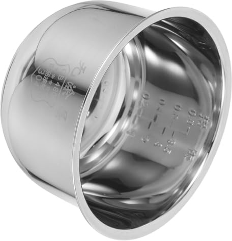 Toyvian 1.6l Stainless Steel Rice Cooker Inner Pot Insert Thickened Uncoated Cooking Container Accessory Compatible with Electric Rice Makers for Home Kitchen Use