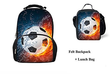 Chaqlin Schultasche aus Filz, Motiv: Husky, Mops und Tiger, 2 Stück Blau Fußball-1 Einheitsgröße