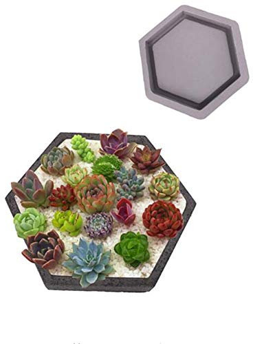 Moule 3D hexagonal géométrique en silicone pour pot de fleurs, plantes succulentes, plantes grasses, plâtre, plâtre, béton, ciment, résine, argile, bonsaï, décoration d'intérieur