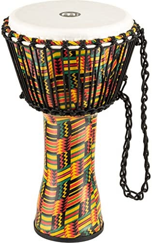 Meinl Percussion Rope Travel Djembe - Mittelgroße Handtrommel - Mit Nylonseilen - Durchmesser 10 Zoll - Kunststoff, Mehrfarbig (PADJ5-M-F)