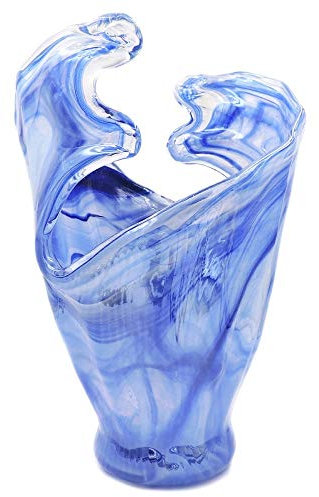Tammaro Home Murano Glas Vase Tiefblaue Welle Made in Italy