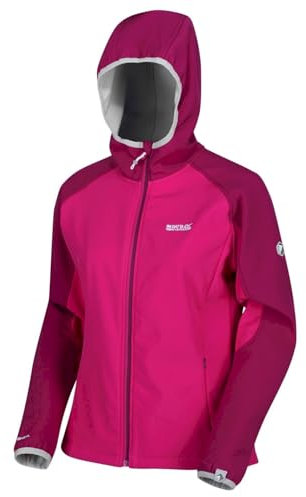 Regatta Veste Softshell à Capuche déperlante et Coupe-Vent AREC II Veste Femme Duchess/Beetroot FR : XS (Taille Fabricant : 38)