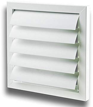 Griglia di ventilazione di protezione dalle intemperie, griglia di scarico da parete con lamelle autobloccanti, dimensioni 400 x 400 mm