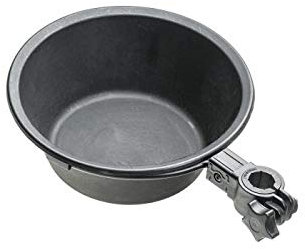 MIVARDI runde Futterwanne mit Halter für Sitzkiepe D25/36 Futtereimer Ø25cm
