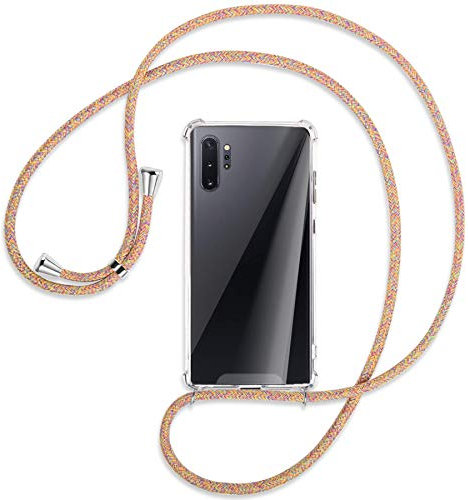 mtb more energy Handykette kompatibel mit Samsung Galaxy Note 10 Plus, Note 10+ (SM-N975, 6.8'') - Rainbow - Befestigung unten - Smartphone Hülle zum Umhängen - Anti Shock Full TPU Case