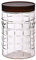 1200ml PET Jar Round Food Storage Canisters With Brown Screw Top Lid Plastic Dry Food Storage Container Set Checked Clear Food Grade Air Tight Kitchen Storage BPA Free (1200ml)