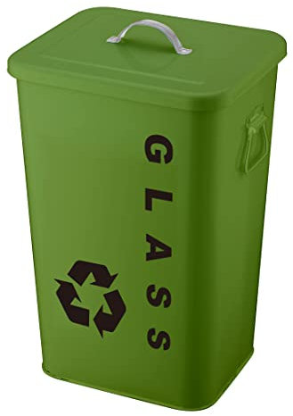 King Home Bidone Glass B1407028 de acero capacidad 26 l verde