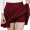 DJT Damen Mädchen Basic Solid Dehnbaren Informell Mini Skater Rock mit Shorts Jujube 3X-Large