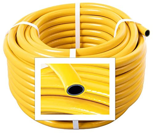 Yellow Garden Hose Pipe - 50 Metre Reinforced Anti-Kink Water Hosepipe Watering DX/1402735