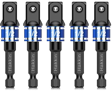 Hakkin 5Pcs 1/2 Impact Grade Socket Adapter Set Turns Power Drill Into High Speed Nut Driver Torque Impact Wrench