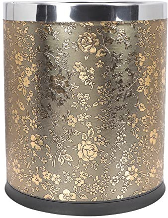 Operitacx Bedroom Garbage Container European Trash Can Double Layer Wastebasket Decorative Garbage Lidless Waste Paper Basket Container for Bathroom Bedroom Kitchen Home Hotel KTV Flower Vase
