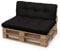 Palettenkissen 120 x 80 cm - Europaletten Sitzkissen set Outdoor - Wasserdicht Rückenkissen zum Garten - Perfekte Kissen für Palettenmöbel - Schwarze Farbe - UV-beständiges Material mit OEKO-TEX