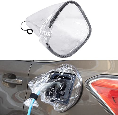 PSLER Electric Car Charger Cover, Magnetic Adhesion EV Charger Plug Cover for Most Electric Cars Outdoor Waterproof Sun UV Rain Snow All Weather Protection EV Car Charging Port Plug Cover(Clear)