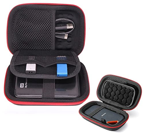 Tasche Hülle für Portable SSD Externe Festplatte Case Hart Reise Tragen Etui Case Reisetasche Aufbewahrungstasche Hülle Etui Festplatten Zubehör Taschen Tragbare SSD Tragetasche Schwarz