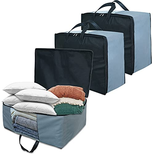 Goal Winners Breathable Duvet Bedding Storage Bag Bedding, Quilt & Clothing Under-bed Storage Bags Fits Single, Double, Queen, King & Super King Size Duvet Laundry organiser Storage Bags (Pack of 3)
