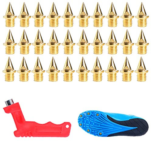 Clavos Atletismo,Clavos para Zapatos de Pista,Clavos para Zapatos con Llave para Clavos,Clavos para Zapatos,Clavos de Repuesto para Zapatos de Pista Zapatos Deportivos Trotar,30 Piezas