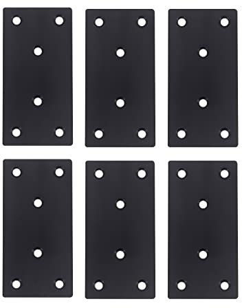 Yuhtech Placas Planas de Unión,6 Piezas de Metal de Madera de Fijación de Reparación de Conector para Reparación de Placa de Tablero de Ventana Muebles Soportes (100x 50x2mm)