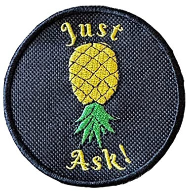 Smartbadge® Just Ask, Swingers Ananas zum Aufnähen oder Aufbügeln (A)