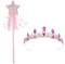 2 Pièces Filles Cristal Princesse Couronne, Couronne Princesse Enfant, Baguette Magique, Baguette Magique Fille, Bâton Magique Couronne De Cristal Pour Cosplay Noël Carnaval Fête d'Anniversaire