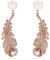 Swarovski Nice Drop-Ohrhänger, Weiße und Rosé Vergoldete Federohrringe mit Strahlenden Swarovski Kristallen