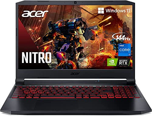 Acer Nitro 5 Gaming Laptop 2023 Newest, 15.6 144Hz Display, Intel Core i7-11800H Processor, NVIDIA GeForce RTX 3050 Ti Graphics, 64GB RAM, 2TB SSD, Backlit Keyboard, Windows 11 Home