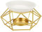 XFLYP Candle Aroma Burner, Metal Essential Oil Burner Wax Melt Burner with Ceramic Bowl, Geometric Ceramic Essential Oil Candle Holder Home Office Decoration(golden)