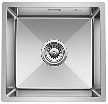MBROS Fregaderos Fregaderos Estación De Trabajo Incorporada Repisa Solo Tazón Esquina De La Cocina Fregadero De Acero Inoxidable Accesorios (Color : Silver, Size : 40 * 38 * 19cm)