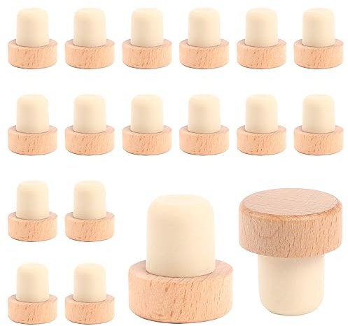 16 Stück Flaschenverschluss Holz Weinstopfen T-förmiger Korken Weinflaschenverschluss Wein Griffkorken Verschlussstopfen aus Holz Flaschenkorken für Wein Bierflaschen