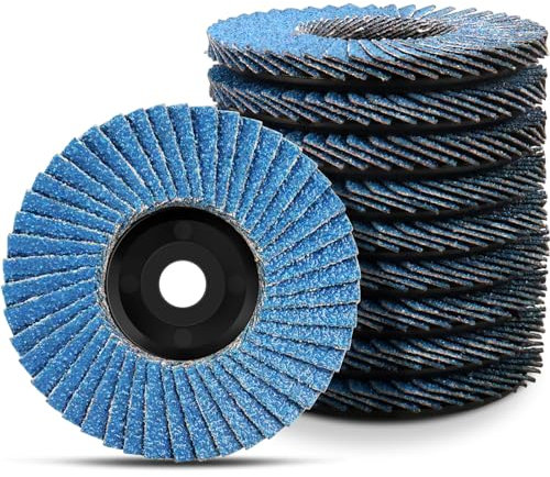 BRESUCNY 10 Stück Fächerscheiben,76mm 60 Korn Lamellenscheiben für Metall Holz Stahl, Schleifmopteller Schleifscheiben Flap Disk für 3 Zoll Winkelschleifer
