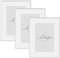 WOLTU 3er Set Bilderrahmen Din A4, Fotorahmen Aluminium Silber Matt, Bilderrahmen Collage mit Passepartout, Picture Frame mit Ständer, Posterrahmen mit Kunststoff, BR9956sb-3