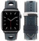 Eternel - Cinturino compatibile con Apple Watch Rallye blu navy 38/40/41/42 mm adattatori alluminio grigio siderale/mezzanotte - Pelle di vacchetta Made in Francia - Compatibile con tutti Apple Watch