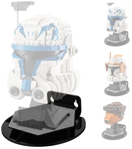 Beautyflier Acryl-Ausstellungsregal für Lego Star Wars Helm, Wandhalterung, Display-Ständer kompatibel mit allen gängigen LEGO Helmen, Acryl-Display für Dekoration und Sammlung, Schwarz (nur Regal)