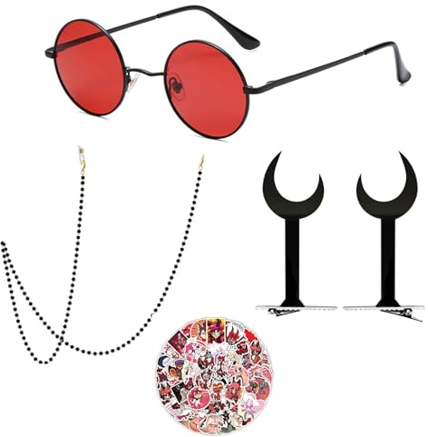 JinYu Alast. Brille Anime Alast. Brillen mit Kette Cosplay Headwear Kostüm Haarclips Prop 50pcs Aufkleber
