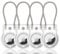 SCALLOP Airtag Holder with Wire Cable 4 Pack,Durable-Resistant-Secure Airtag Keyring,360°Protective AirTag Case Accessory for Keys, Key Ring,Luggage Compatible Apple Air tag
