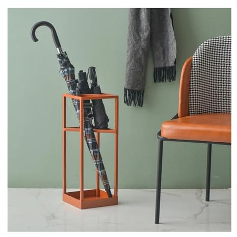 Regenschirmhalter Iron Landing Schirmständer, multifunktionaler Schirmhalter for Kinderwagen, Hotellobby, Regal, kreativer, leichter Luxus-Sonnenschirmständer Regenschirm-Aufbewahrungsregal(Orange)