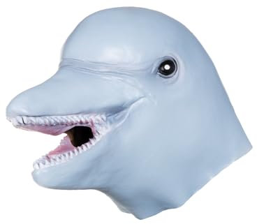 Delfin Maske aus Latex - realistische Tiermaske als Verkleidung für Halloween, Karneval & Motto-Party