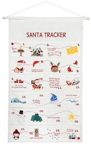Advent Calendar Empty, Fill Your Own Advent Calendar Hanging Santa Tracker Fillable Size Large (Unpersonalised)