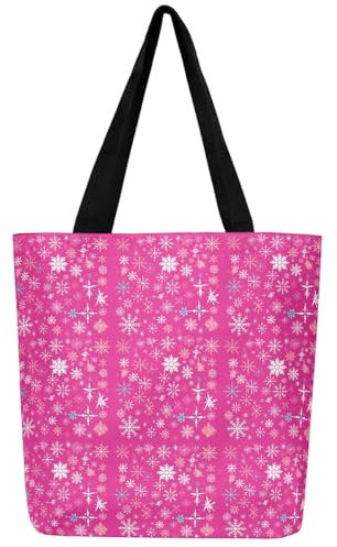 Homewish Hippie Sugar Skull Canvas Tote Bag Halloween Shopping Bag, rosa, 50 x 40 cm