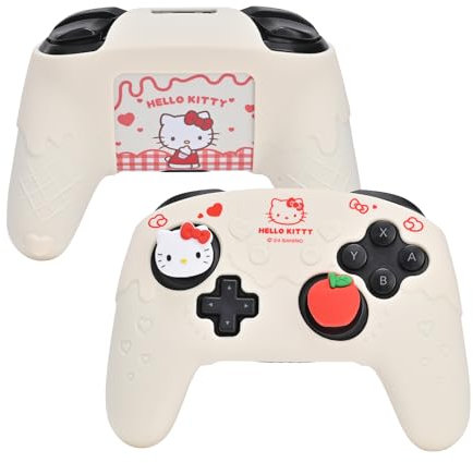 Kuitmor Cover per controller Switch Pro, in morbido silicone, antiscivolo, per controller Switch Pro, con 2 tappi per impugnatura per pollice e 2 adesivi