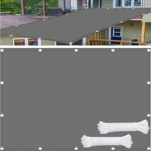 Toile d'ombrage avec Oeillets 4.5 x 7.5 m Multi Couleur et Taille Personnalisable, UV Protection, Facile à Plier Toile Ombrage Protection avec Oeillets Cordons pour Jardin/Pergola, Gris Clair