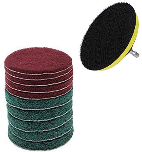 Bathroom Tile Cleaner Cleaner Cleaning Tool Grout Cleaning Scrub Brush Brush for Drill Piece Kit Perfect Combo Power 11 Cleaning Supplies (White,Red,Yellow, 9.5cm)