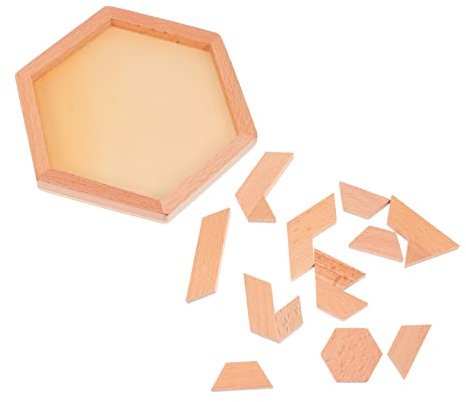 FELTECHELECTR 1 Satz Puzzle-bausteine Gehirn Tangram-Puzzles Für Erwachsene Tangram-Form-Puzzle Spielzeug Rätsel Zum Frühen Lernen Lustiges Puzzle Sechseck-Puzzle Hochwertiges Holz