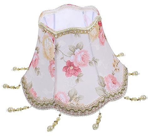 Hoement Lampenschirm Aus Stoff Mit Fransenperlen Tischlampenschirm Für Viktorianisches Design Für Schlafzimmer Arbeitszimmer Bibliothek