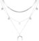 MILAKOO Silber Mond und Stern Glückshalskette für Frauen dreifach geschichtet Choker gestapelt Halskette Vintage Halbmond Anhänger