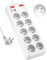 Regleta 10 enchufes franceses, regleta con protección contra sobretensiones, regleta con Interruptor, PD 20W Enchufe Multiple USB C, regleta de Pared Cable 2 m, Blanco